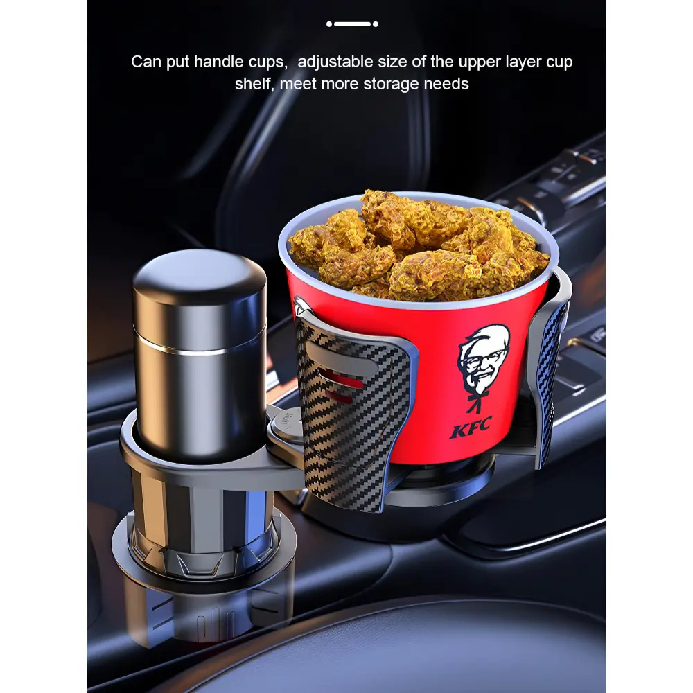 Multifunctional car water cup holder for easy storage.