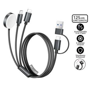 LENoo 3 In 2 Multi Fast Charging Cable for iWatch Charger USB C Cable Travel Charge
