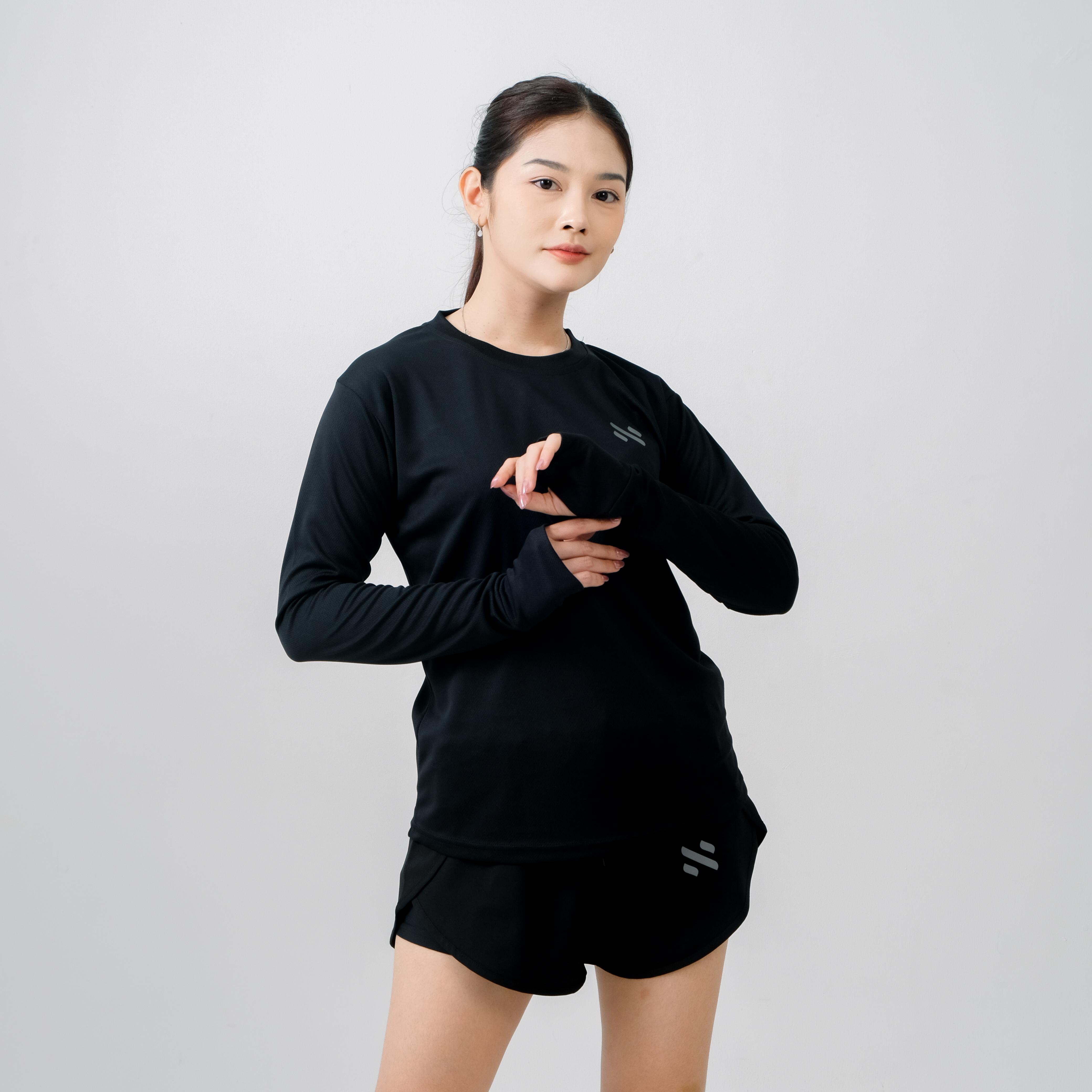 Nebula Basic Long Sleeve Dry Fit Women Running Yoga Gym Sport Olahraga Wanita