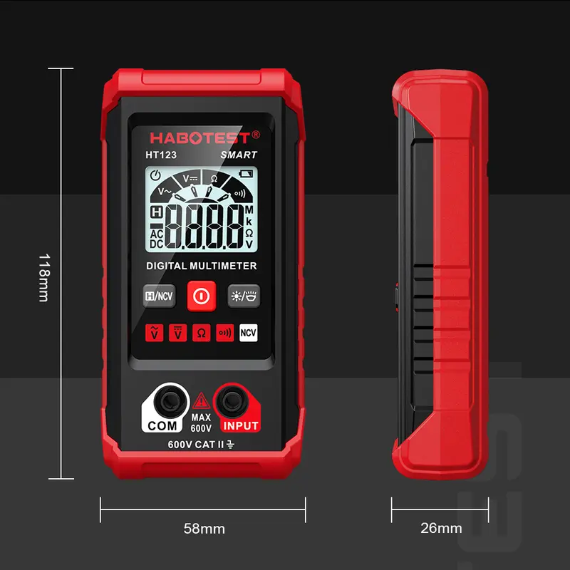 [6.6 BIG SALE]HABOTEST HT123 Digital Multimeter Auto Range 2,000 Counts True RMS AC/DC Voltage Resistance NCV Test 3