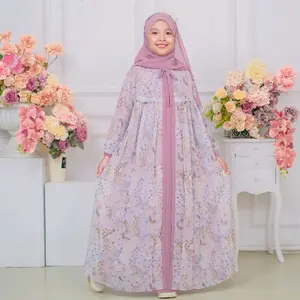 gamis anak aleena series one set hijab pasmina instan langsung jadi