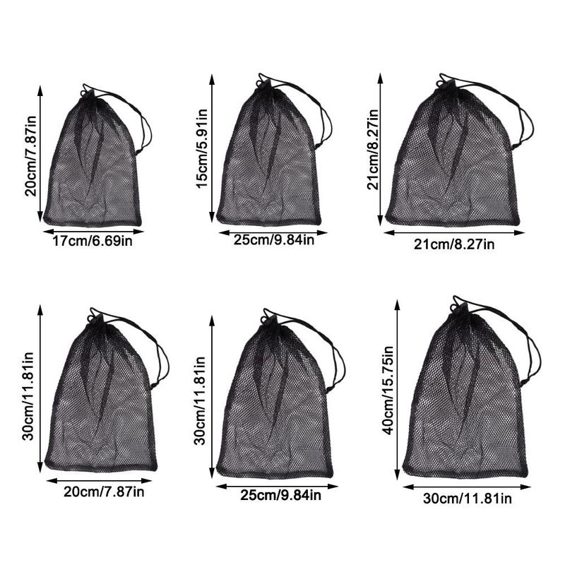 Túi Đựng Đồ Dây Rút, Aittle Mới, Đa Năng, Chất Liệu Nylon, Màu Đen, Thích Hợp Cho Giặt Là, Túi Lưới Thoáng Khí 2