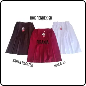 rok sekolah SD perempuan pendek merah putih coklat untuk kelas 1-6