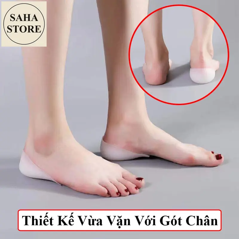 Miếng lót giày tăng chiều cao nam nữ SAHA924 silicon nửa bàn chân nâng gót độn đế giầy 1cm 1.5cm 2cm 3cm 4cm 5cm 6