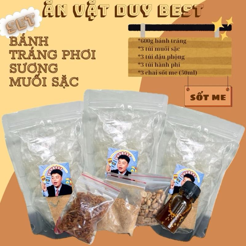 Combo 3 Bánh Tráng muối sặc Sốt Me và Hành phi Đậu Phộng Ăn Vặt
