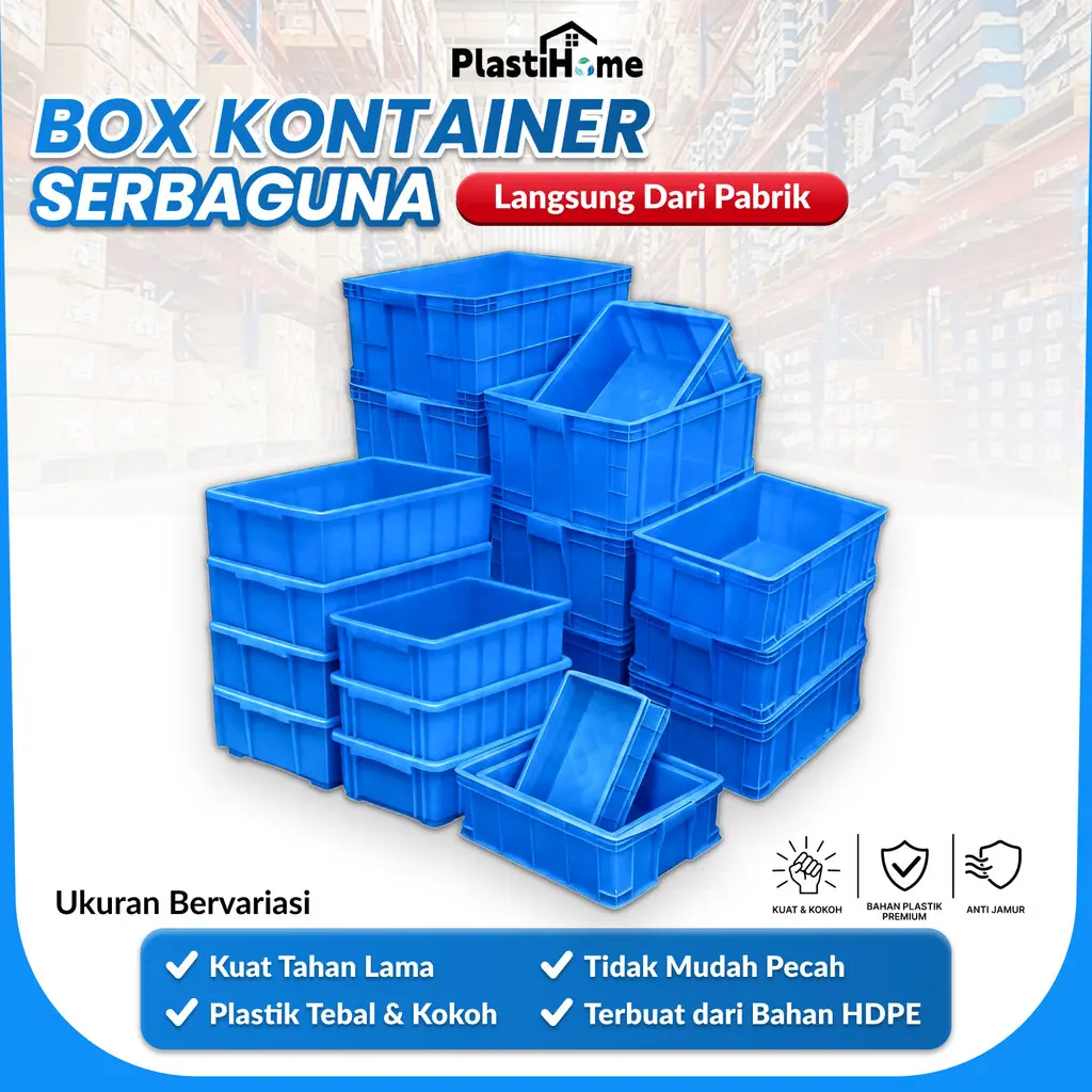PLASTIHOME Storage Box Serbaguna Tebal Kuat – Kotak Penyimpanan Plastik Besar | Keranjang Organizer Rumah | Box Container Multifungsi
