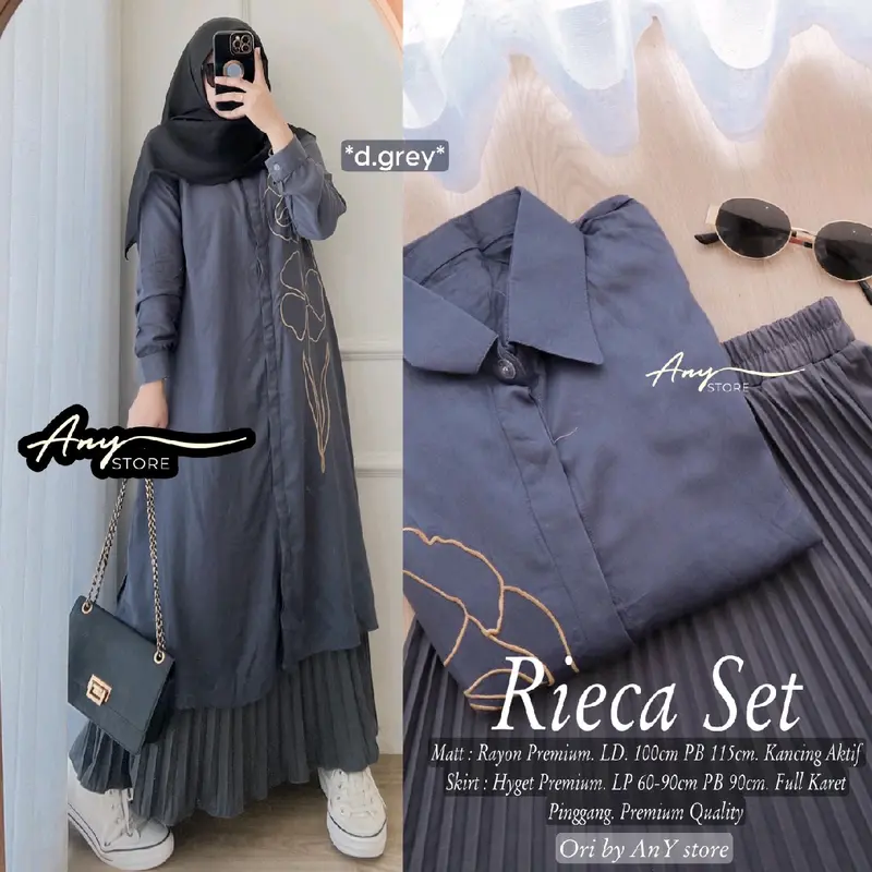 SETELAN TUNIK SET ROK RIECA PREMIUM QUALITY ORI ANYstore 3