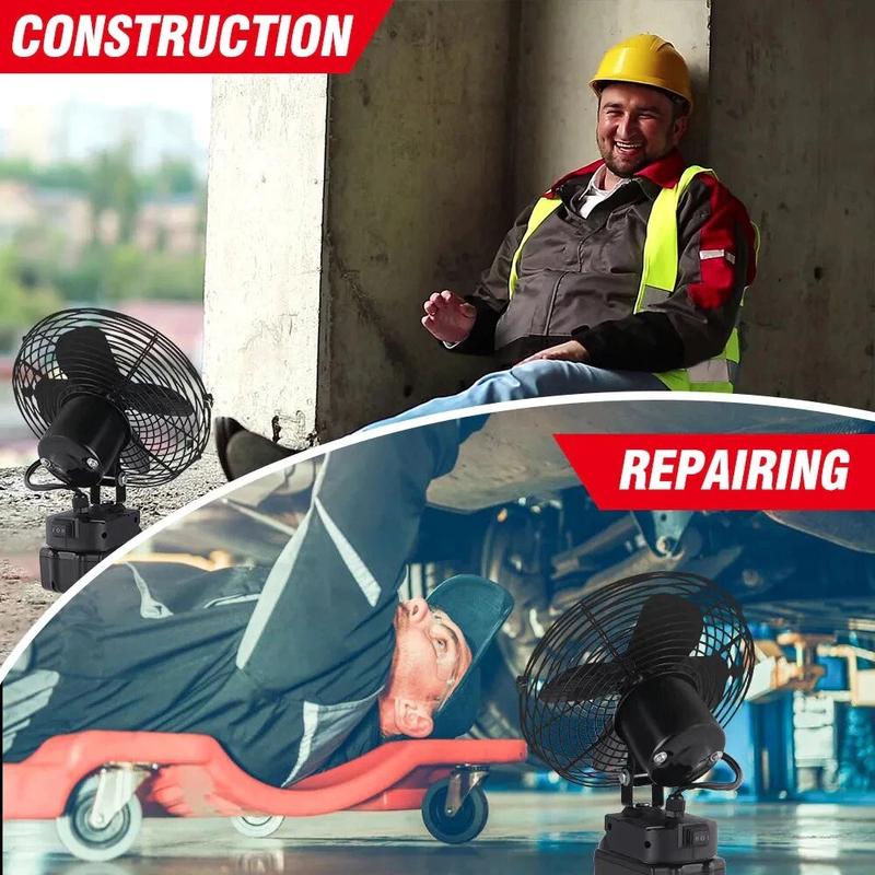 Quạt tích điện để pin dùng chung pin 21v phổ thông 8 inch, chất liệu thép sơn tĩnh điện,quạt tích điện mini pin trâu 7