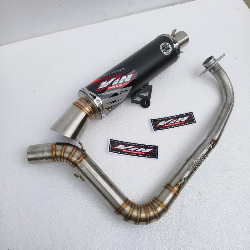 Knalpot Samlong Original VIN PROJECT fullsistem saringan full dan bor inlet 38 vario 125/150 beat scoopy mio nmax aerox all matic engker 4
