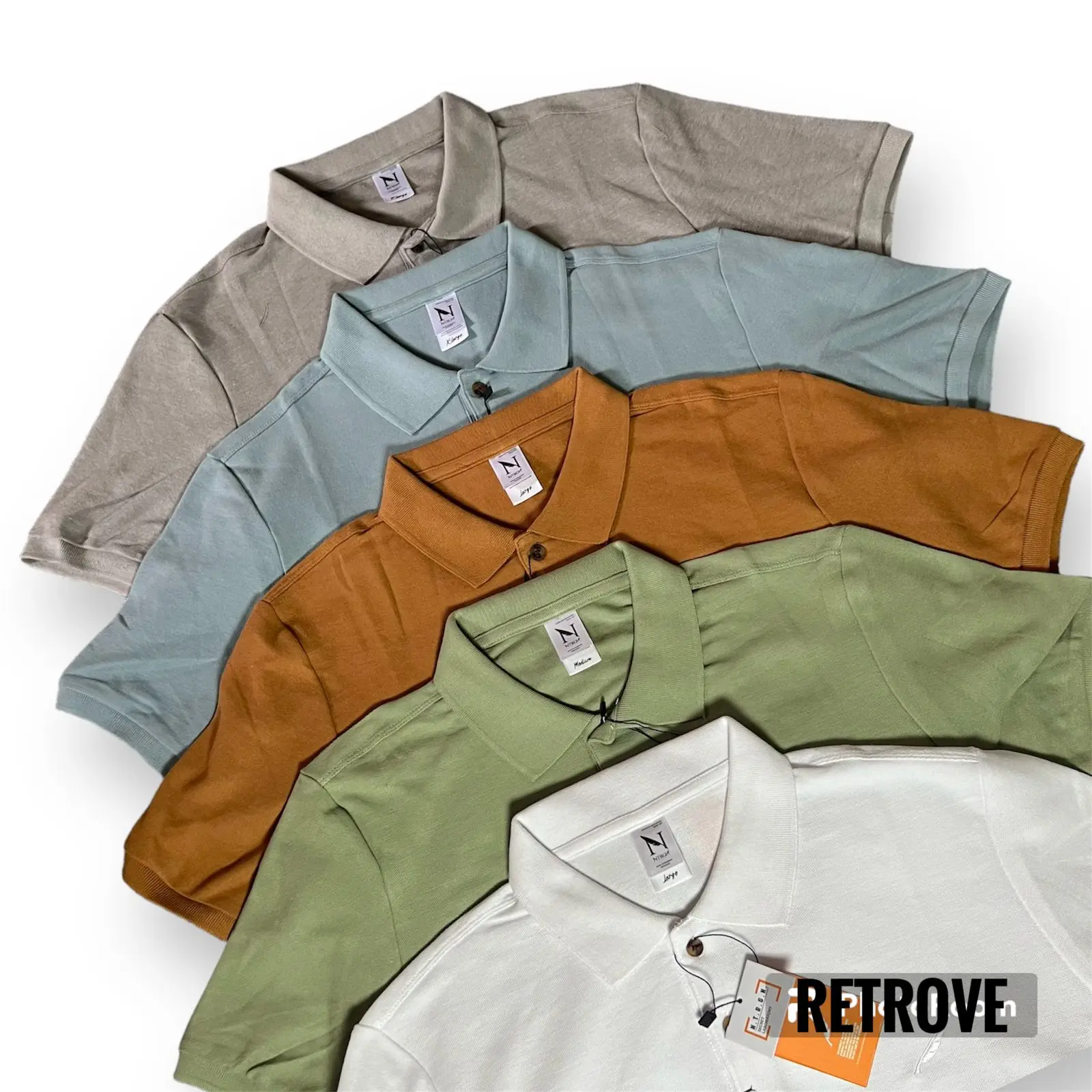 RETROVE Kaos Kerah Pria | Polo Shirt Pria | Atasan Polo Berkerah | Kaos Polo Shirt Terbaru Dewasa Formal Kancing
