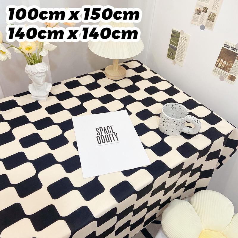 Khăn trải bàn bằng vải chống bụi kẻ sọc bất đối xứng phong cách Anh đen trắng họa tiết kẻ caro thích hợp cho tiệc gia đình thời trang đơn giản thích hợp cho các nhà hàng thương mại bàn học sinh thảm dã ngoại
