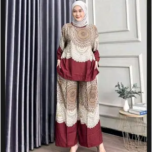 Beella ONE SET BEELLA BAHAN RAYON PREMIUM Setelan Wanita Blouse Rayon Premium Ori Lengan 7/8 Resleting Depan Busui Friendly