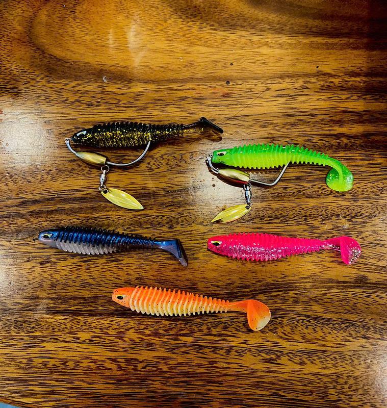  Mồi Mềm Lò Xo Kim Tuyến   dài 9cm - lưỡi 5cm  Chuyên Lóc Chẽm Nheo Nhạy Cá - Fishing Lure 