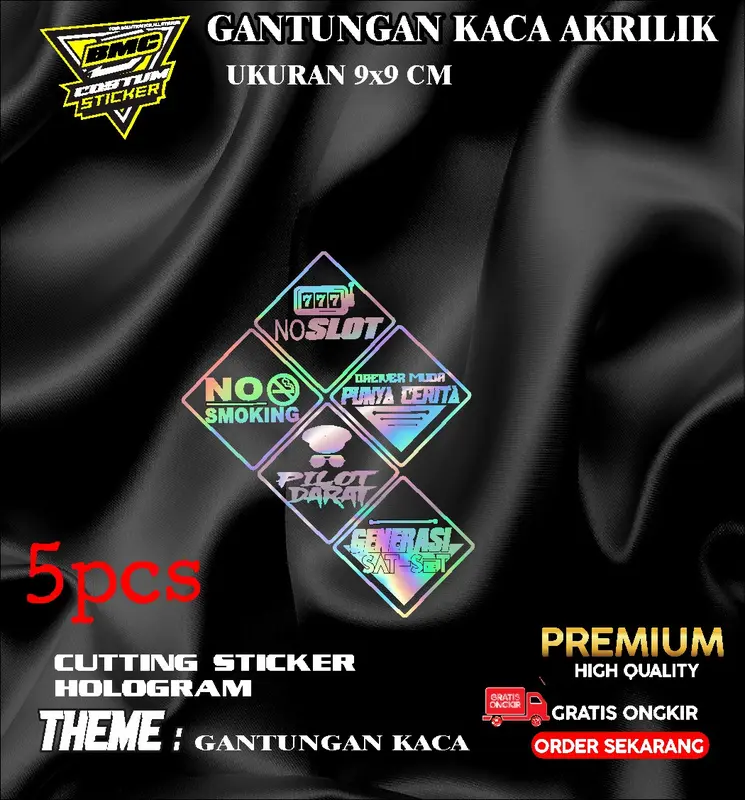 GANTUNGAN KACA AKRILIK/VARIASI GANTUNGAN KACA MOBIL HOLOGRAM 2