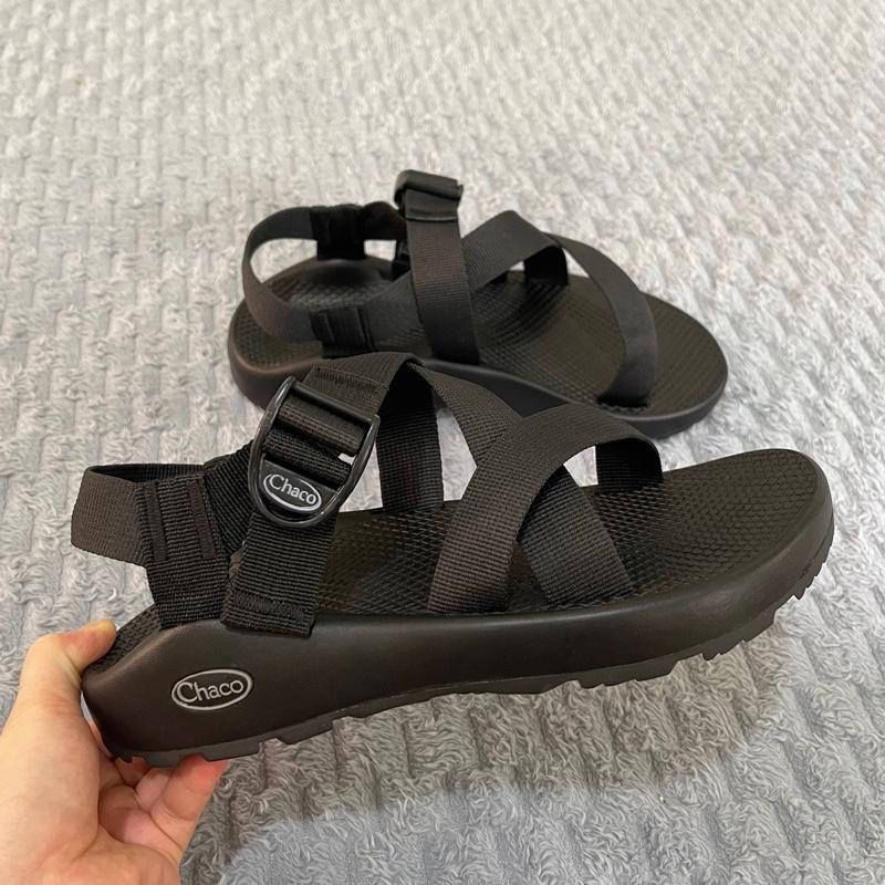 Sandal Chaco ( Bản Nhập Hàng Cao Cấp Rút Hậu) Màu Dây Đen Tuyền, Đế Bằng, Đế Cao Su pu, Quai Hậu Nam