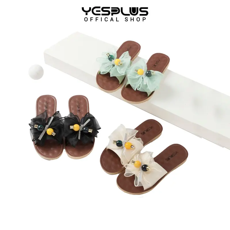 [YESPLUS] 2088 Sandal Selop Jelly Sendal Wanita Motif Pita Import PCU Luar Ruang 0