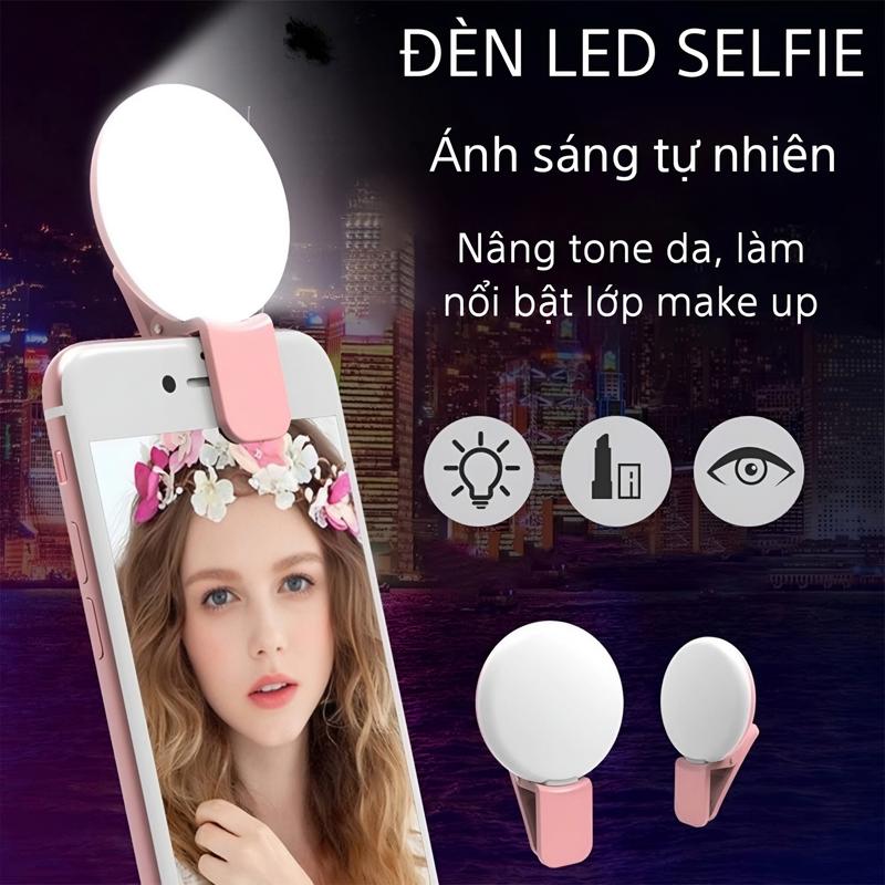 Đèn Selfie Mini, Đèn Led Kẹp Điện Thoại Có 3 Chế Độ Điều Chỉnh Ánh Sáng Hỗ Trợ…