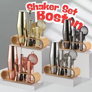 Boston shaker set 11pcs bartender tools/ Paket Shaker Boston Lengkap Stainless Steel