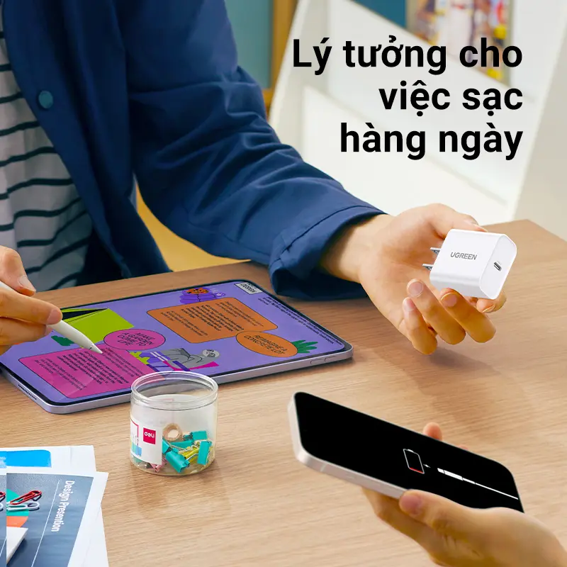 UGREEN PD 20W, Bộ sạc USB C, Bộ sạc nhanh, Bộ sạc tường USB-C, Bộ Chuyển Đổi nguồn, Tương thích với iPhone 16 / 15 Pro Max / iPhone 14 / 13 Pro Max / SE / 11, Pixel, Galaxy S21 / S20 / Note 10, iPad,Charger 60449 | BigBuy360 - bigbuy360.vn