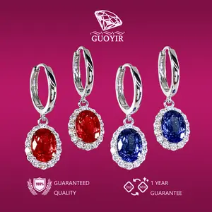 GUOYIR Anting Sederhana Dan Modis Dengan Tatahan Safir