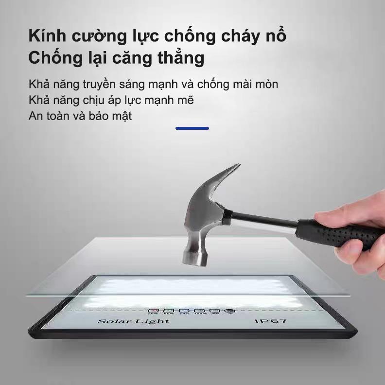 Đèn Năng Lượng Mặt Trời Mắt Ngọc Solar Light 3000W Đèn có thấu kính, chống loá mắt. Điều khiển từ xa - Cảm biến ngày/đêm. Tự đông bật tắt. Không sử dụng điện, Có đèn báo % pin. An toàn, Tiết kiệm đènnang  luong 5