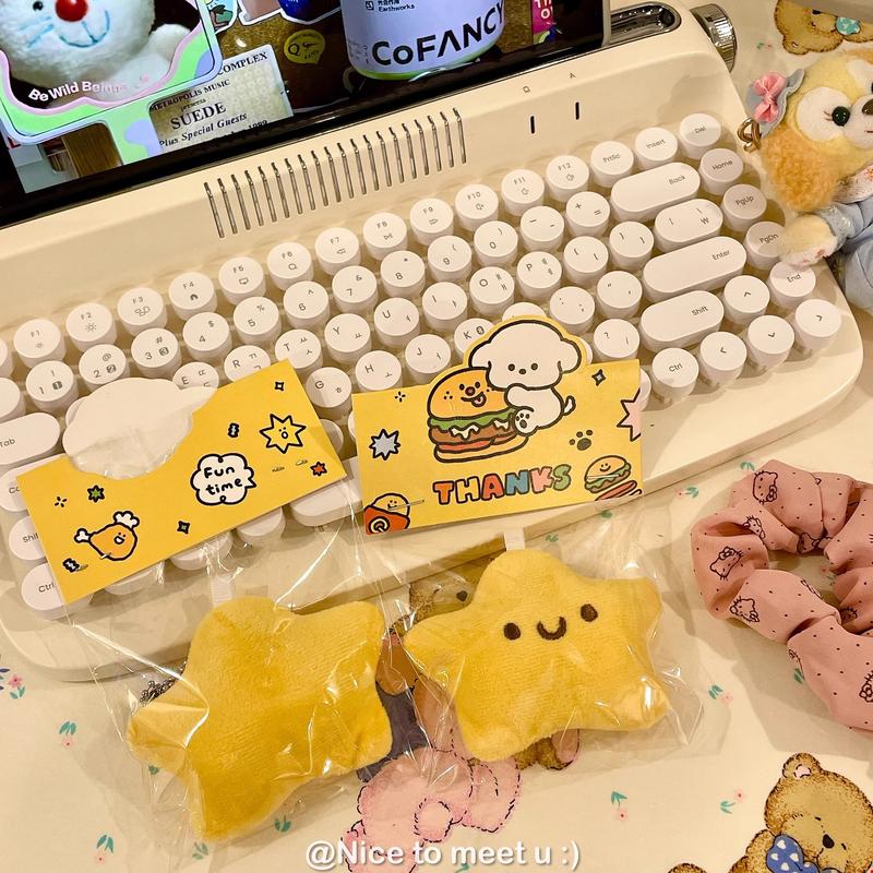 Product Introduction of Cute Star Plush Keychain Charm with Squeaky Sound - Soft Toy Keychain & Hanging Accessory for Backpacks, Bags, and Keys - Ideal Gift for Girls & Couples 6