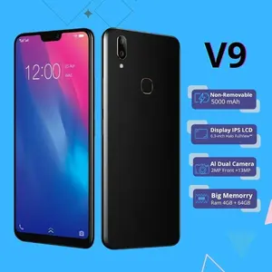 Handphone V.9-asli Ori Smartphone RAM 4GB+64GB LCD 6.3'FULLSET