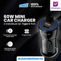 Gambar DINGS Car Charger Dual Port With Cable USB Type C Charger Mobil Fast Charging Individual 60W Casan Colokan Mobil - White dari Dings Indonesia Kota Administrasi Jakarta Timur 2 Tokopedia