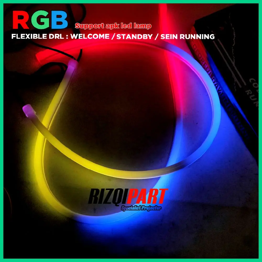 DRL Alis RGB bluetooth fleksibel welcome standby sein running 210 mode sepasang