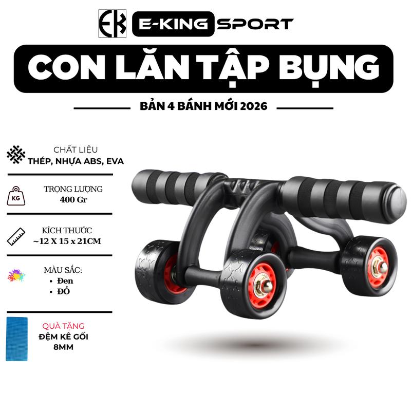Con lăn tập bụng, dụng cụ tập cơ bụng da năng 4 Bánh gym thể thao thể hình cao…