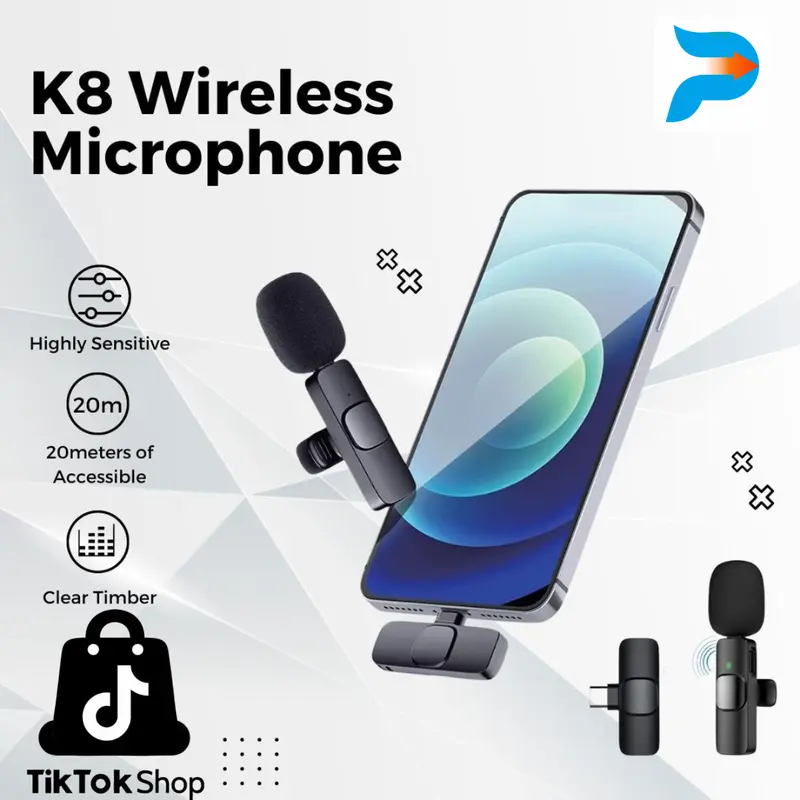 Microphone Mic Wireless K8 Terbaru - High-Quality Sound Microphone Mic Mikrofon 0