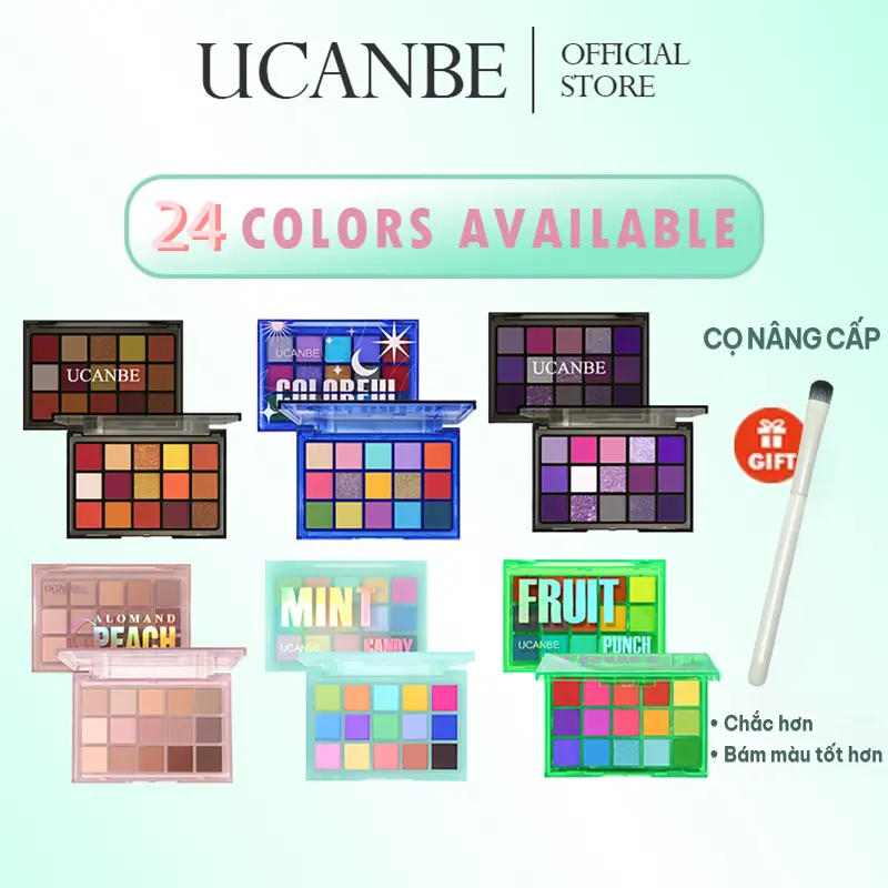 Phấn Mắt 15 Ô UCANBE – Nhiều Tone Màu Dễ Tán, Sắc Tố Cao – Tặng Kèm Cọ Trang Điểm CỌ MỚI TẶNG KÈM Phù hợp nhấn màu
