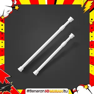 Tiang Gorden Dapur Tirai Shower Kamar Mandi Fleksibel Jemuran Baju Stainless Steel