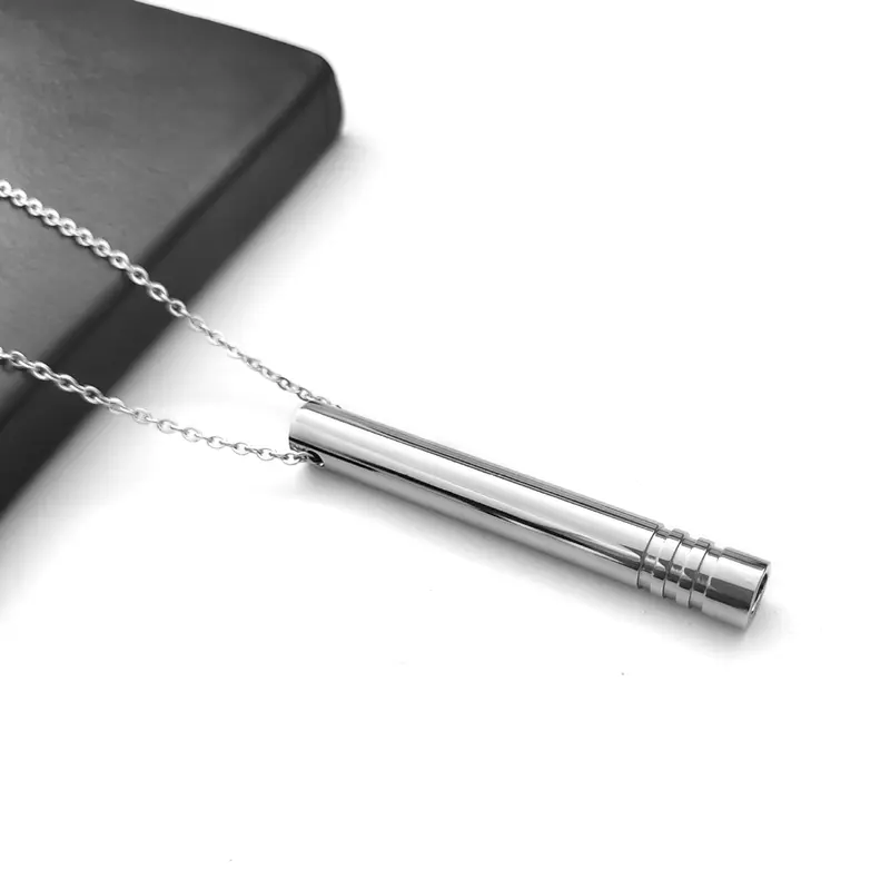 Stainless Steel Anxiety Release Necklace,Mindfulness Breathing,Stress Relief Necklace,Breathing Charm Necklace for Stress & Anxiety Relief - Quit Smoking Vaping Oxygen, Rave Accessories prayer  bead fidget  tools pendant  necklace women s necklace 8
