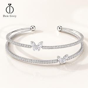 Vòng tay hở nơ zircon 2026 phong cách cổ điển đơn giản, thời trang, dễ phối, phụ kiện tay sang trọng nhẹ nhàng đồng tròn kiềng đeo