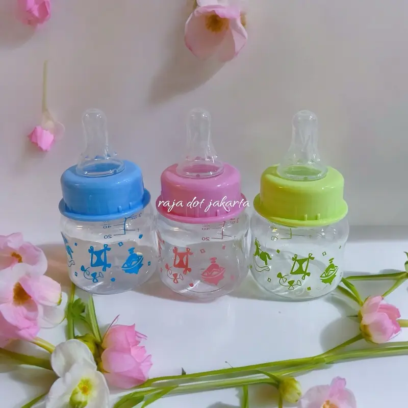 Isi 3 pc botol susu kecil 60ml / empeng dot  bayi baru lahir Pink Biru Accessories Bottle 3