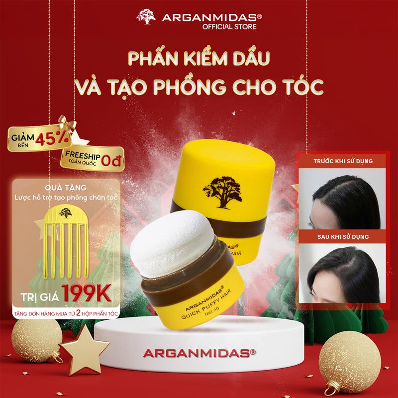  Phấn Tóc Kiềm Dầu Tạo Phồng Arganmidas - Hỗ Trợ Làm Chân Tóc Tơi Phồng Giảm Bết Dính Thấm Hút Dầu Dành Cho Tóc Nhanh Dơ Bết Dầu 