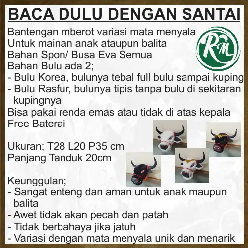 Bantengan Mainan Banteng Mberot Mata Menyala Bulu Korea Enteng 2