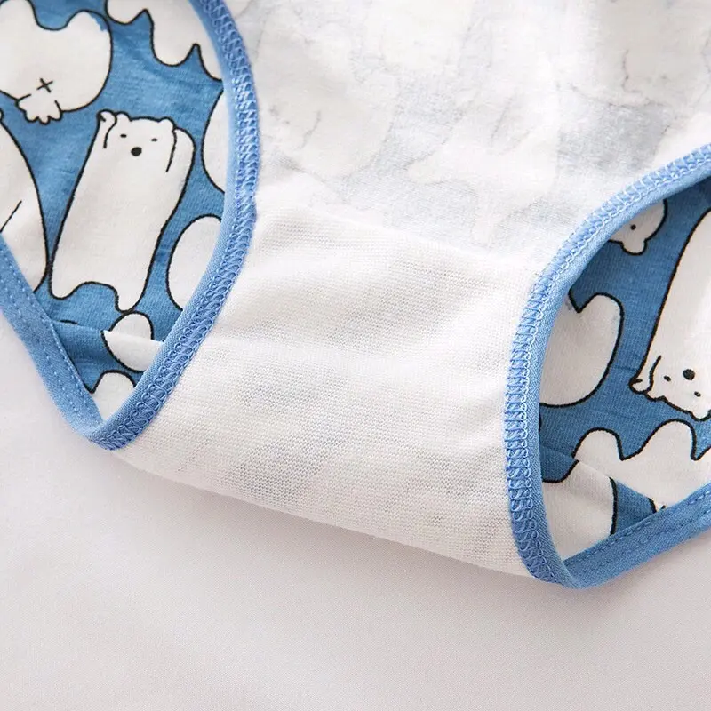12Pcs CD CS040 Celana Dalam Wanita Katun Motif Bear Soft Blue 8