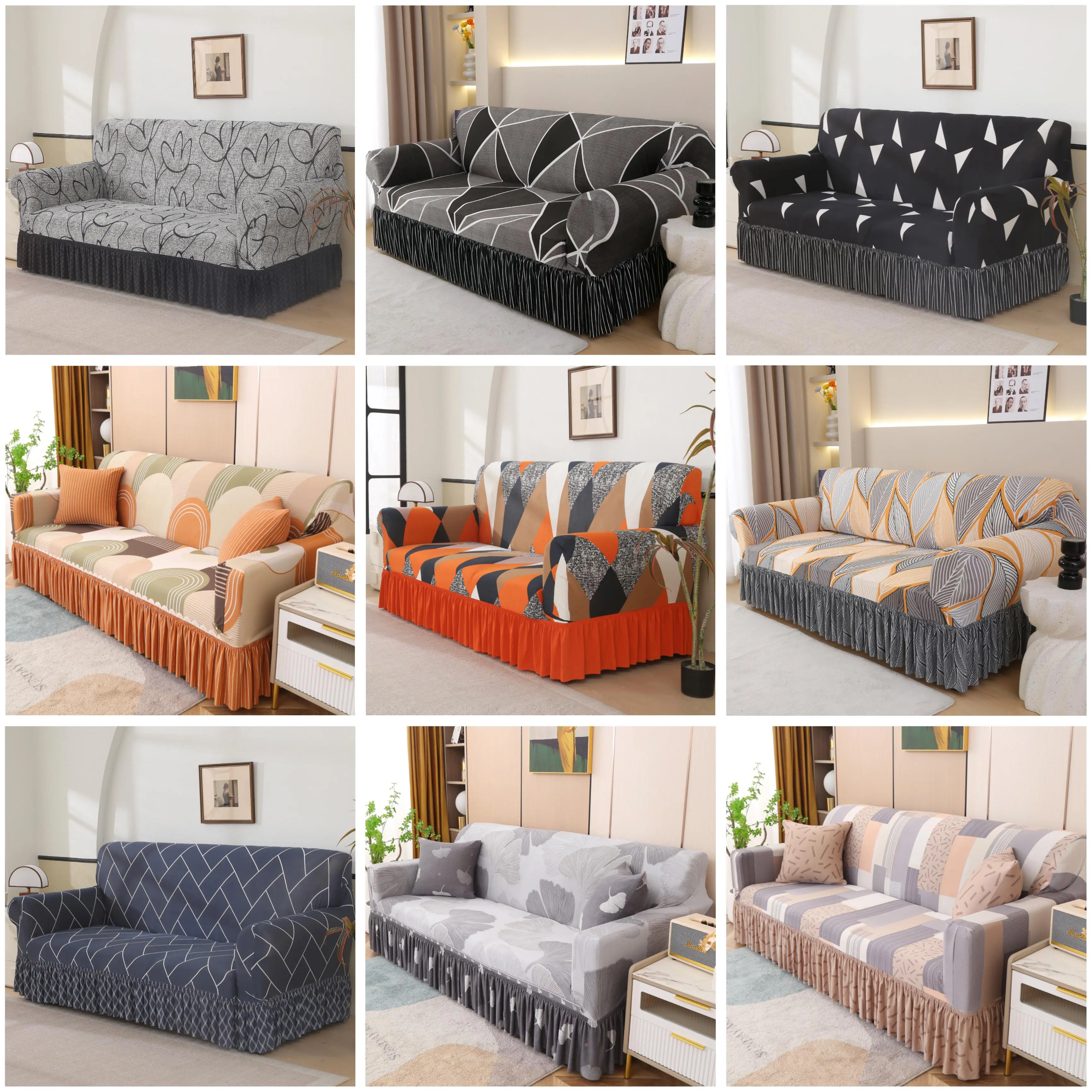 Sarung Sofa Tangan Rumbai Cover Sarung Sofa Tangan Penutup Sofa 1 2 3 4 Seater Kain Elastis Lembut Nyaman Dikulit Tidak Panas Mudah Dibersihkan Bonus Styrofoam