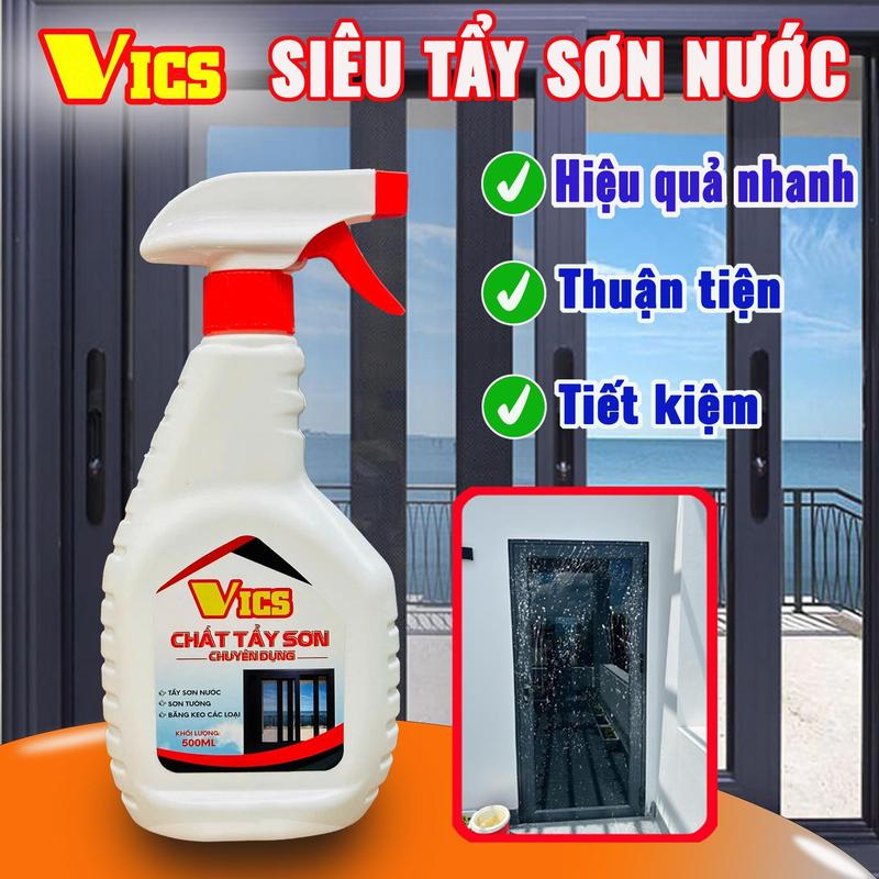 TẨY SƠN CHUYÊN DỤNG bám trên cửa nhôm kính băng keo các loại,...VICS 500ML chai xịt tẩy rửa Làm Sạch Kem sach bongsang giadung tienich cặp nuoc iondong nước giặt