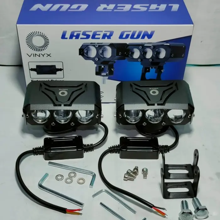 PROMO - SEPASANG LAMPU TEMBAK LED SOROT SQL 3 MATA VINYX 0
