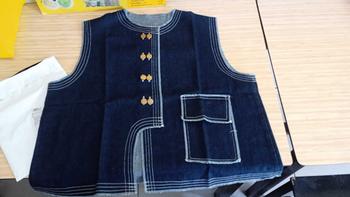 Product Review of NUZI - Haein Vest Jeans Premium Kemeja Rompi Outer Wanita Atasan Oversized Woman Import Korean Style Shirt Stripe Sleveless from 𝓜**. 0