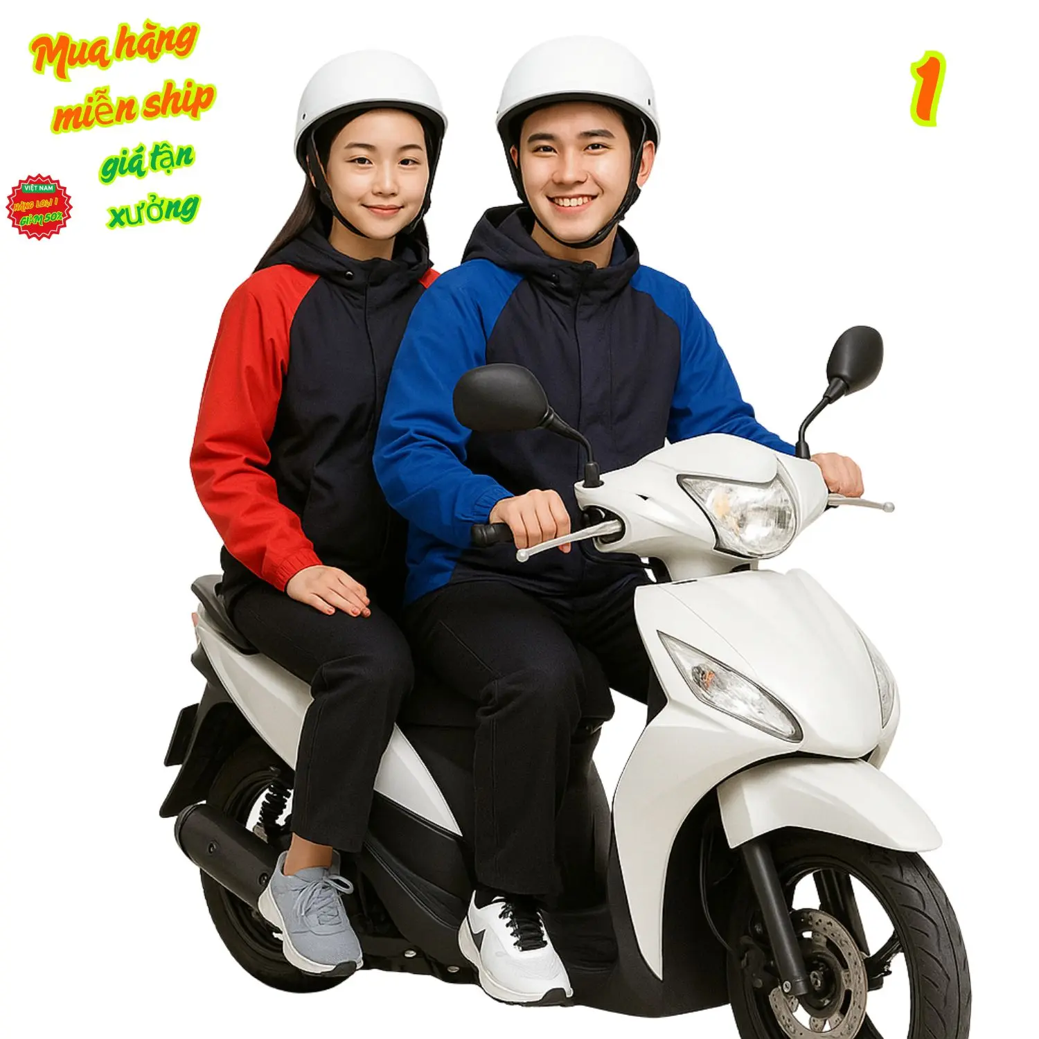 1 Bộ áo mưa CAO CẤP có thể thay áo gió đi xe máy, phủ PU  siêu chống thấm, có dây rút mũ, 3 túi có khó, cổ tay bo chun,  dành cho người lớn và cho bé mũ liền thân - M1
