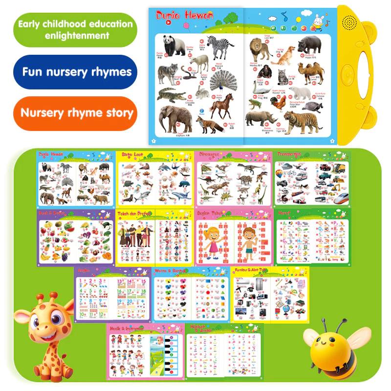 PenjualLokal-26 Materi Smart Book Interaktif Bersuara untuk Belajar Membaca dalam Bahasa Indonesia Smart Book Bersuara Indonesia Inggris Mainan Edukasi Belajar Bersuara Indonesia Inggris Mainan Buku Edukasi Belajar audiolyfe anak untuk stimulasi berbicara