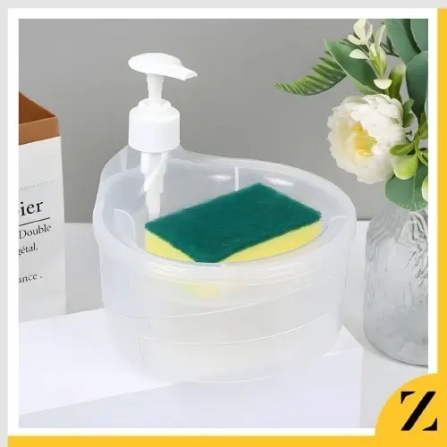 PAKET 2 Pcs Dispenser sabun cuci piring bulat-Tempat cuci piring bulat/Soap pump Plastik