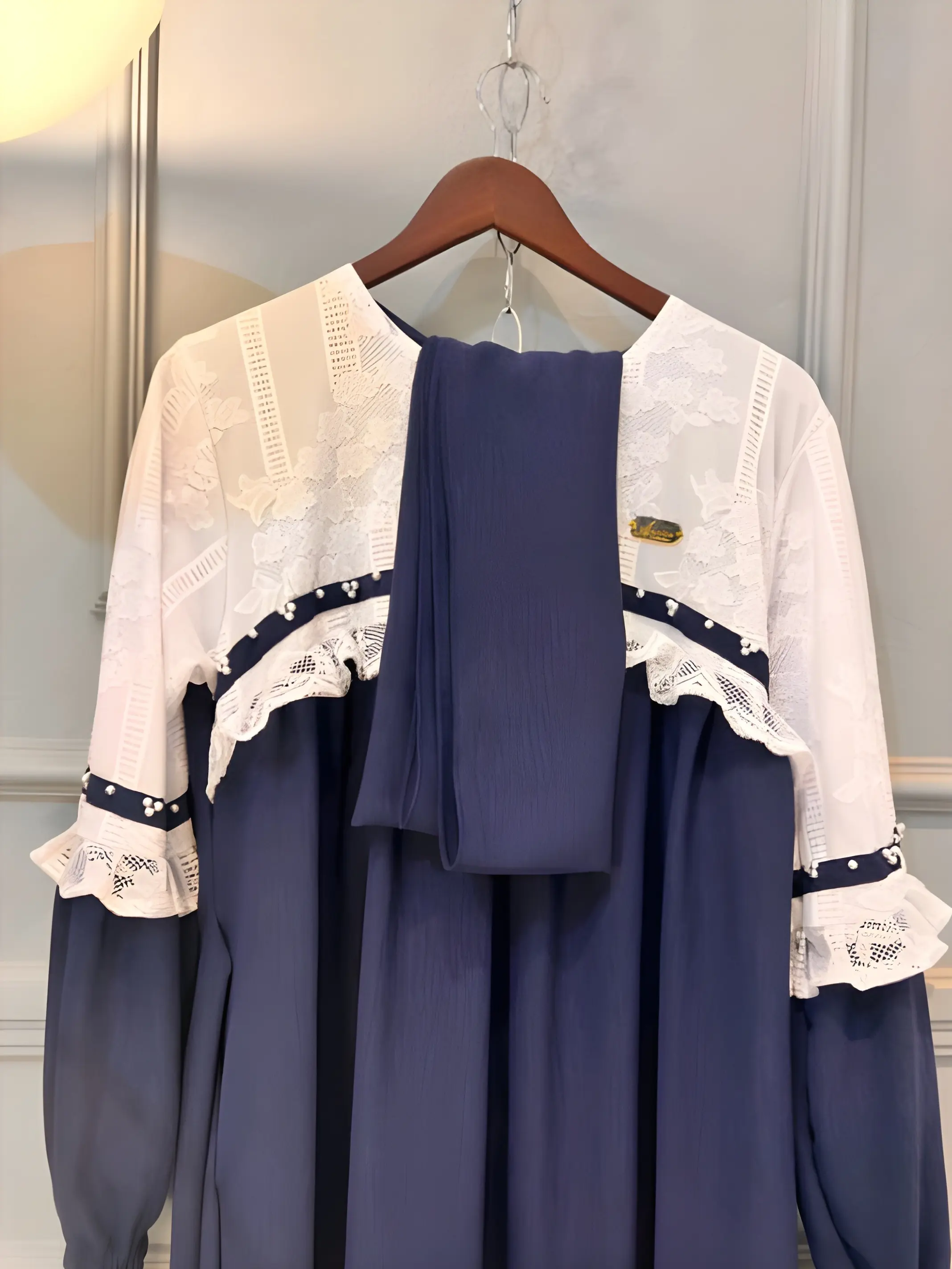 AULIA DRESS/GAMIS MUSLIM WANITA BAHAN CRINGKLE MIX BRUKAT PREMIUM