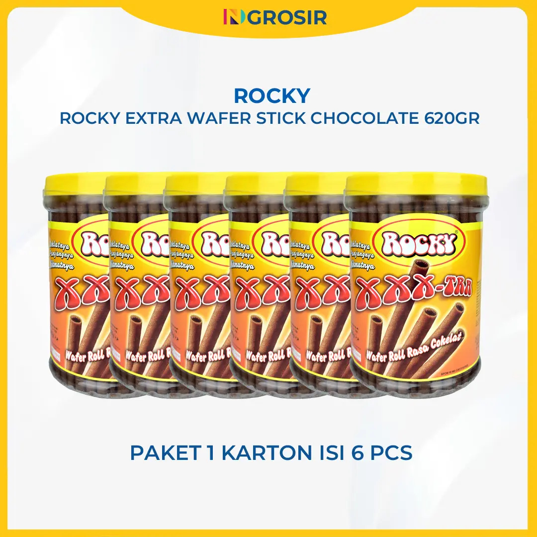 Rocky Extra Wafer Stick Chocolate 620gr 1 Karton