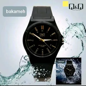 Q&Q Jam Tangan Analog Pria Wanita tali Karet  Dengan Batrai Hidup Free Cadangan Bayar Di Tempat