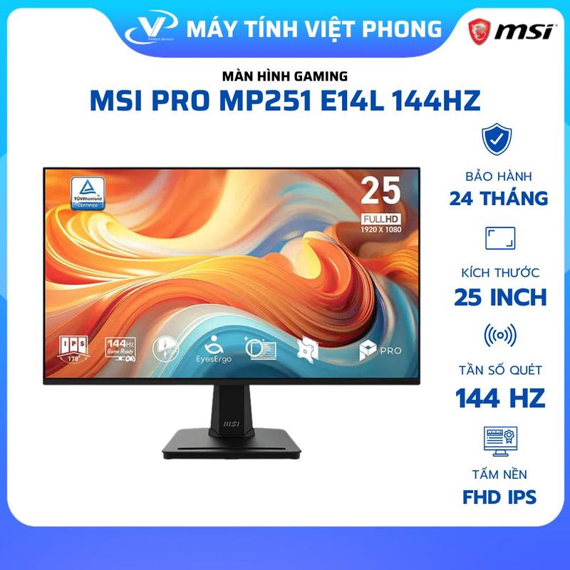 MÀN HÌNH GAMING 144HZ MSI PRO MP251 E14L (24.5 inch/FHD/IPS/144Hz/1ms)